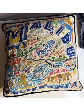 Catstudio MALIBU hand embroidered 100% organic cotton pillow